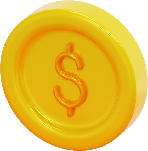 dollar 3d render icon illustration