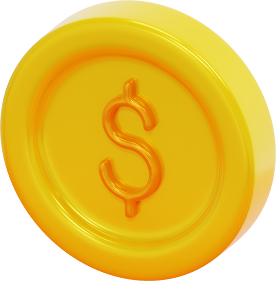 dollar 3d render icon illustration